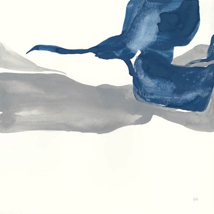 Framed Sapphire and Gray I Print