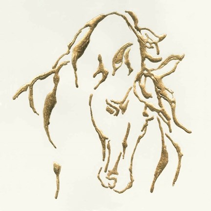 Framed Gilded Stallion Print