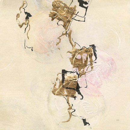 Framed Gold Blocks on Pastel II Print