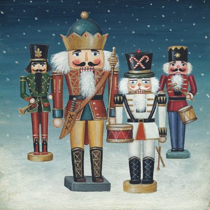 Framed King Nutcrackers Snow Print