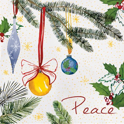 Framed Watercolor Christmas III Print