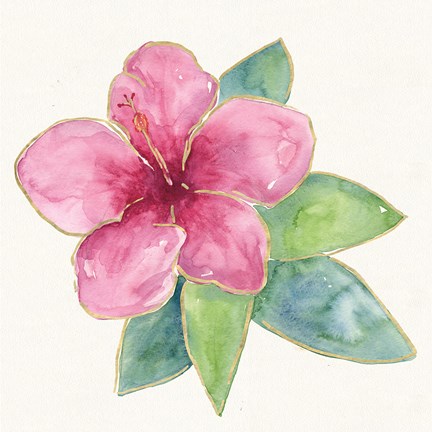 Framed Tropical Fun Flowers III Print