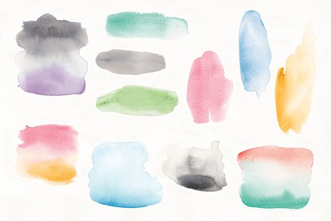 Framed Watercolor Swatch Element Print