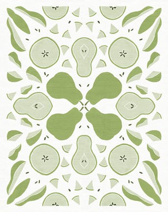 Framed Retro Pear Otomi Monotone Print