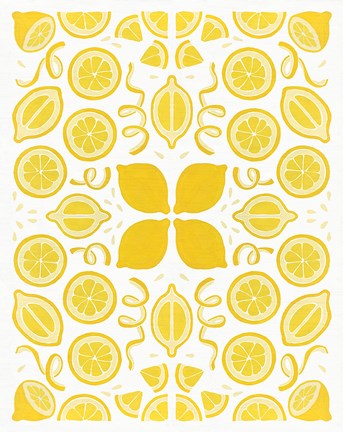 Framed Retro Lemon Otomi Print