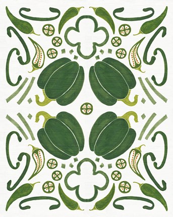 Framed Retro Pepper Otomi Print