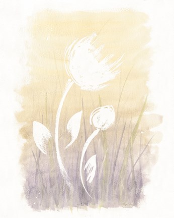 Framed Floral Silhouette I Print