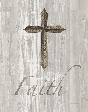 Framed Words for Worship Faith on Wood Print