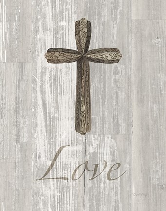 Framed Words for Worship Love on Wood Print