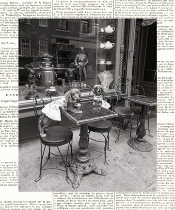 Framed Barking at the Waiter with Newsprint Print