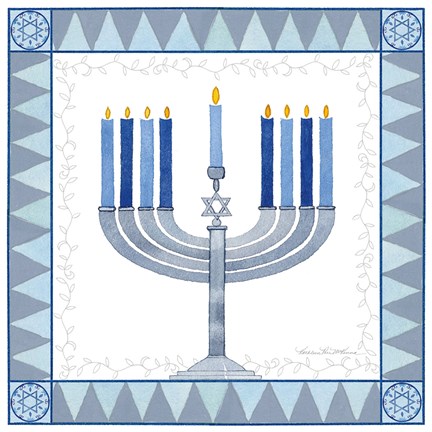 Framed Celebrating Hanukkah III Print