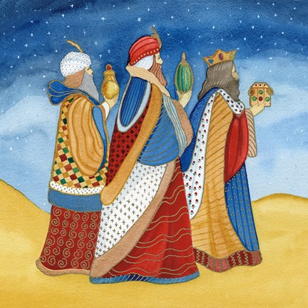 Framed Christmas in Bethlehem I with Stars Print