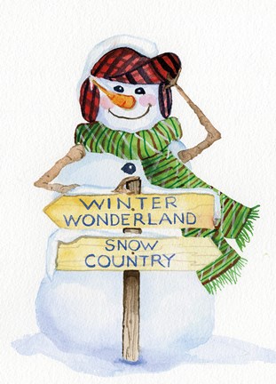 Framed Snowman Saying III Print