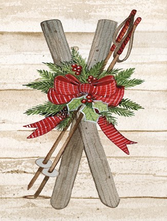 Framed Holiday Sports IV on Wood Print