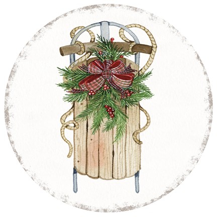 Framed Holiday Sports II Round Print