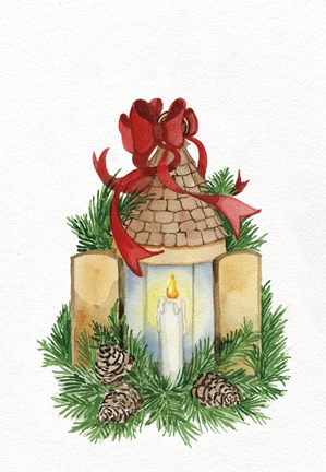 Framed Holiday Lantern IV Print