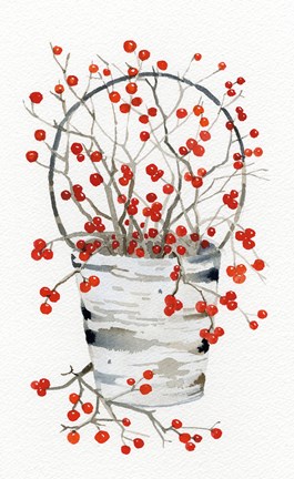 Framed Birch Vase I Print