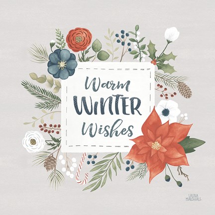 Framed Holiday Garden III Print