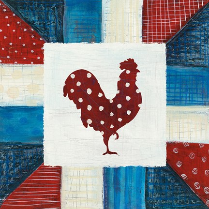 Framed Modern Americana Farm Quilt III Print