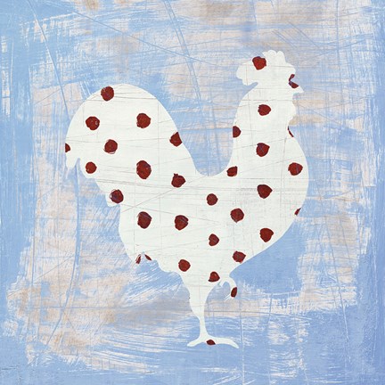 Framed Modern Americana Farm III on Blue Print