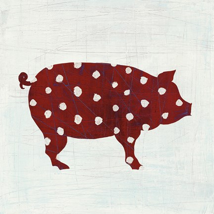 Framed Modern Americana Farm I on White Print