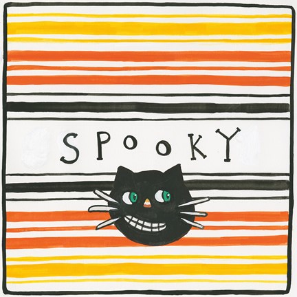 Framed Halloween Spooky Cat Print