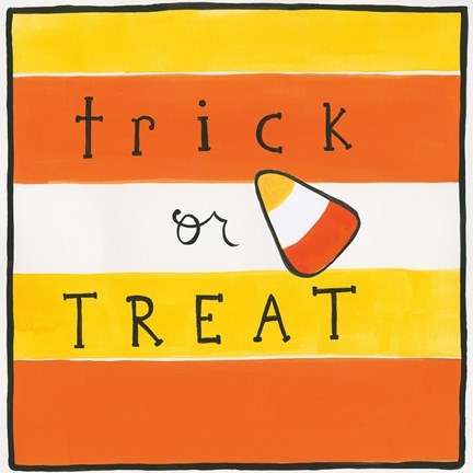 Framed Halloween Trick or Treat Candy Corn Print