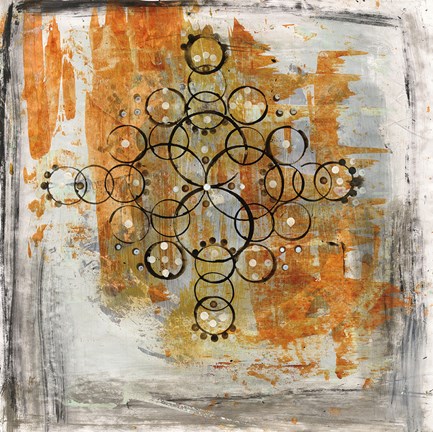 Framed Saffron Mandala II Print