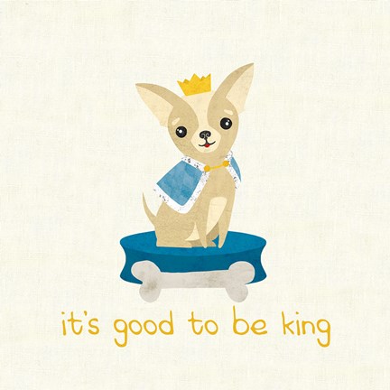 Framed Good Dogs Chihuahua on Linen Print