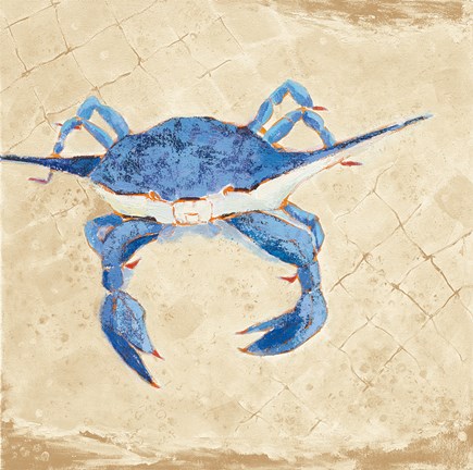 Framed Blue Crab VI Neutral Print
