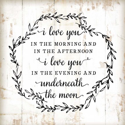 Framed I Love You in the Morning Print