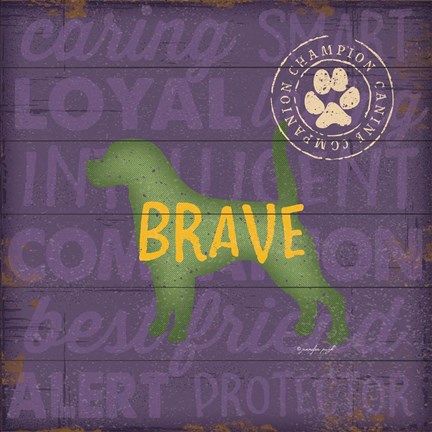 Framed Brave Dog Print