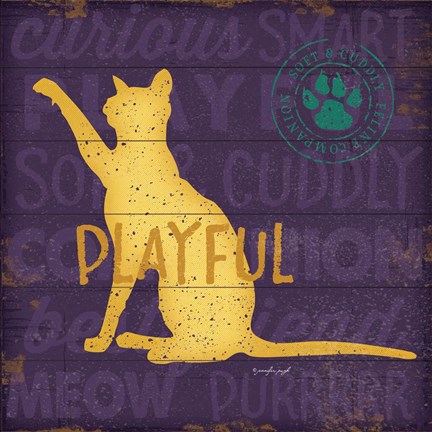 Framed Playful Cat Print