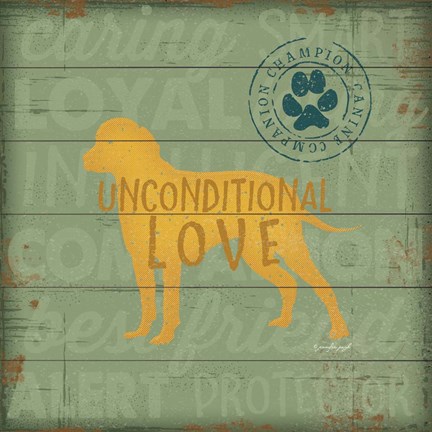 Framed Unconditional Love Dog Print