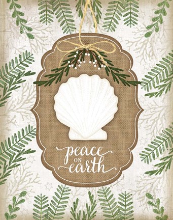 Framed Coastal Christmas Peace Print