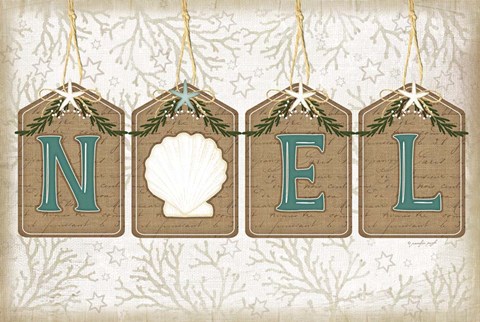 Framed Coastal Christmas Noel II Print