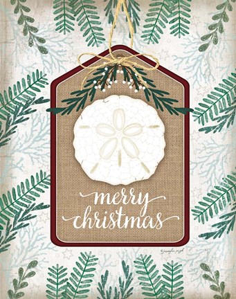 Framed Coastal Christmas I Print