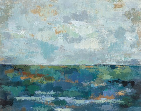 Framed Seascape Sketches II Crop Print