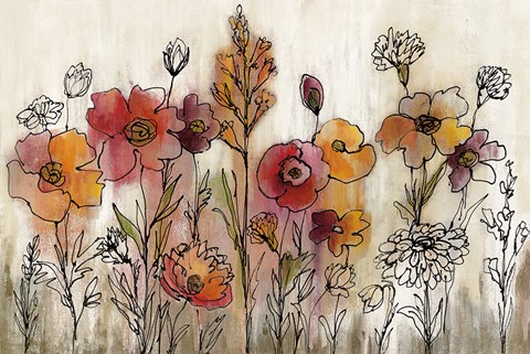 Framed Contemporary Botanical  Cream Print