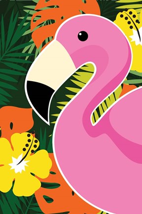 Framed Tropical Flamingo Print