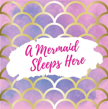 Framed Mermaid Sleeps Here Print