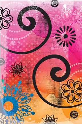 Framed Warm Colors Florals Print