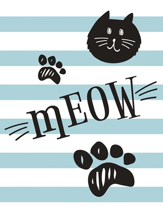 Framed Geometric Cat Meow Print