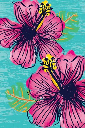 Framed Tropical Floral Print