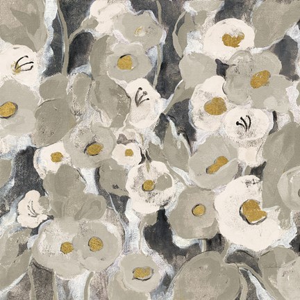 Framed Velvety Florals Neutral II Print