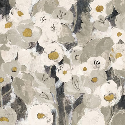Framed Velvety Florals Neutral III Print