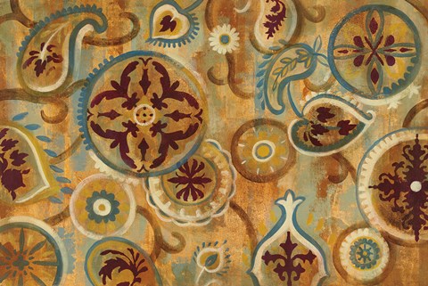 Framed Burnt Paisley and Mandalas Print