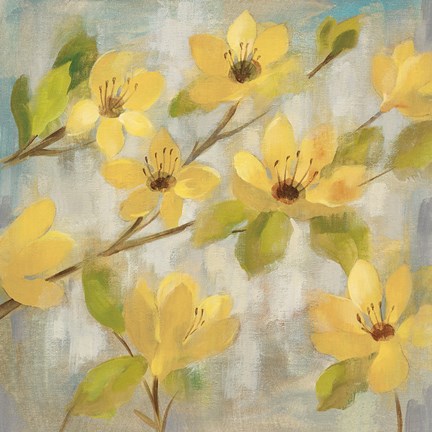 Framed Golden Bloom II Neutral Print