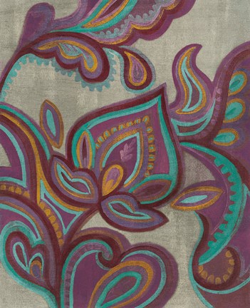Framed Bohemian Paisley II Aubergine Print