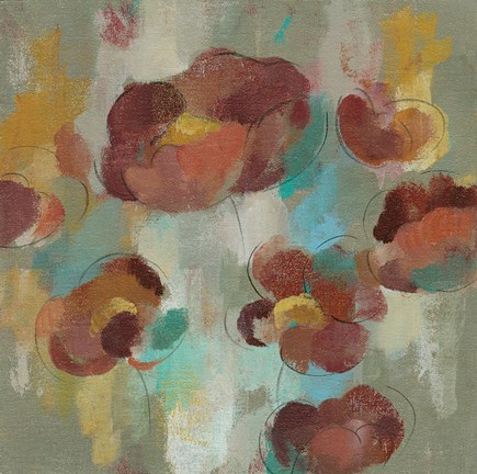 Framed Marsala Blooms III Print